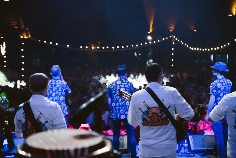 Asistentes celebrando durante el festival